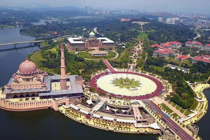 The Putra Mosque, Putra Square and Perdana Putra in one frame from the air